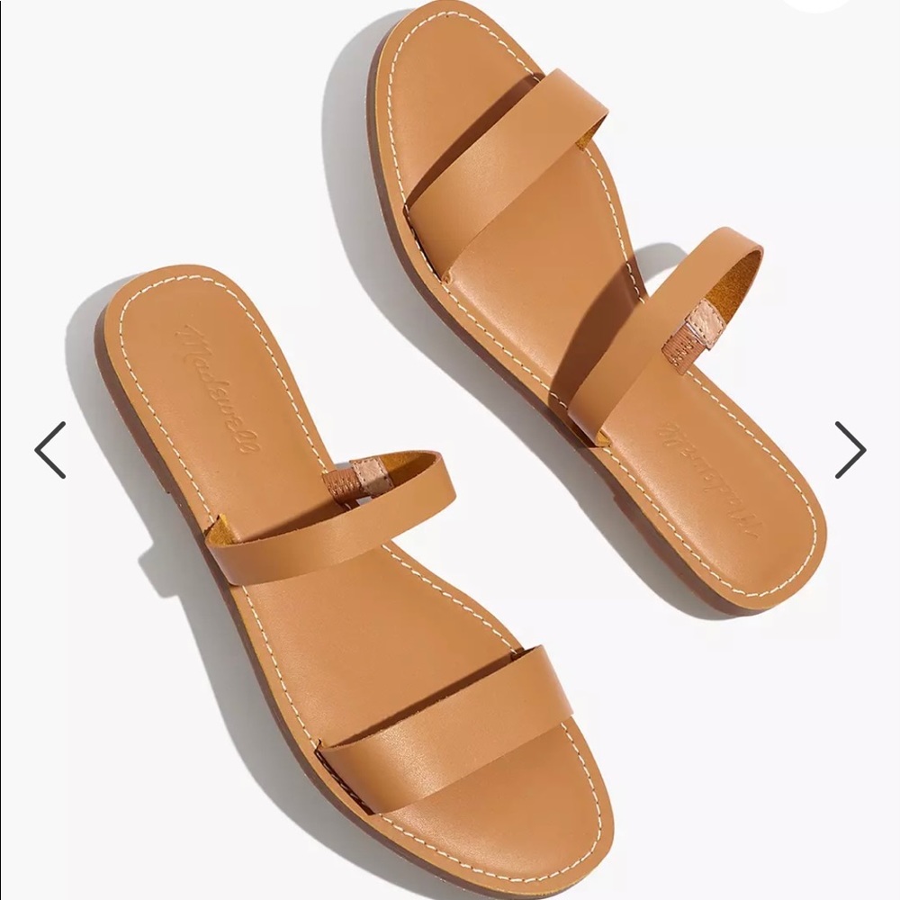 Madewell Boardwalk Tan Double-Strap Slide Sandal